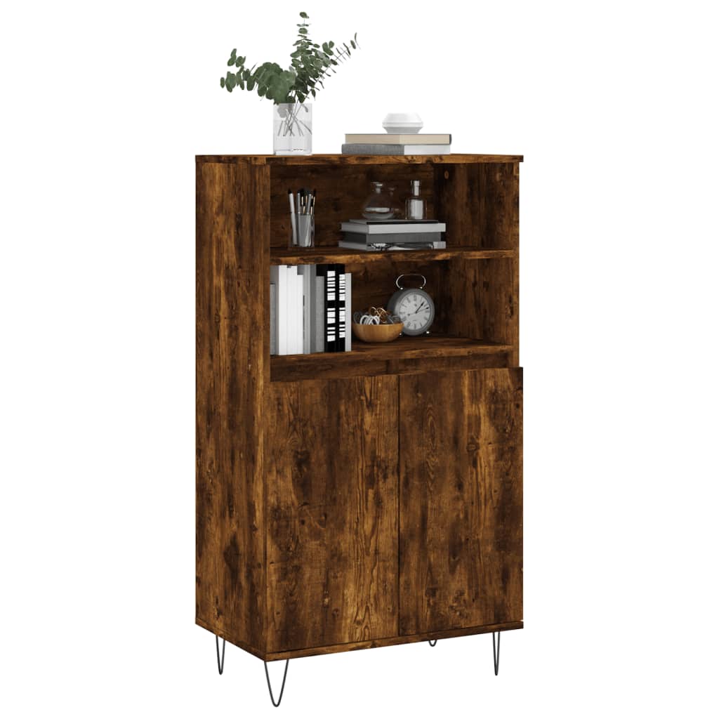 Chest of drawers, smoked oak colour, 60x36x110cm, engineered wood