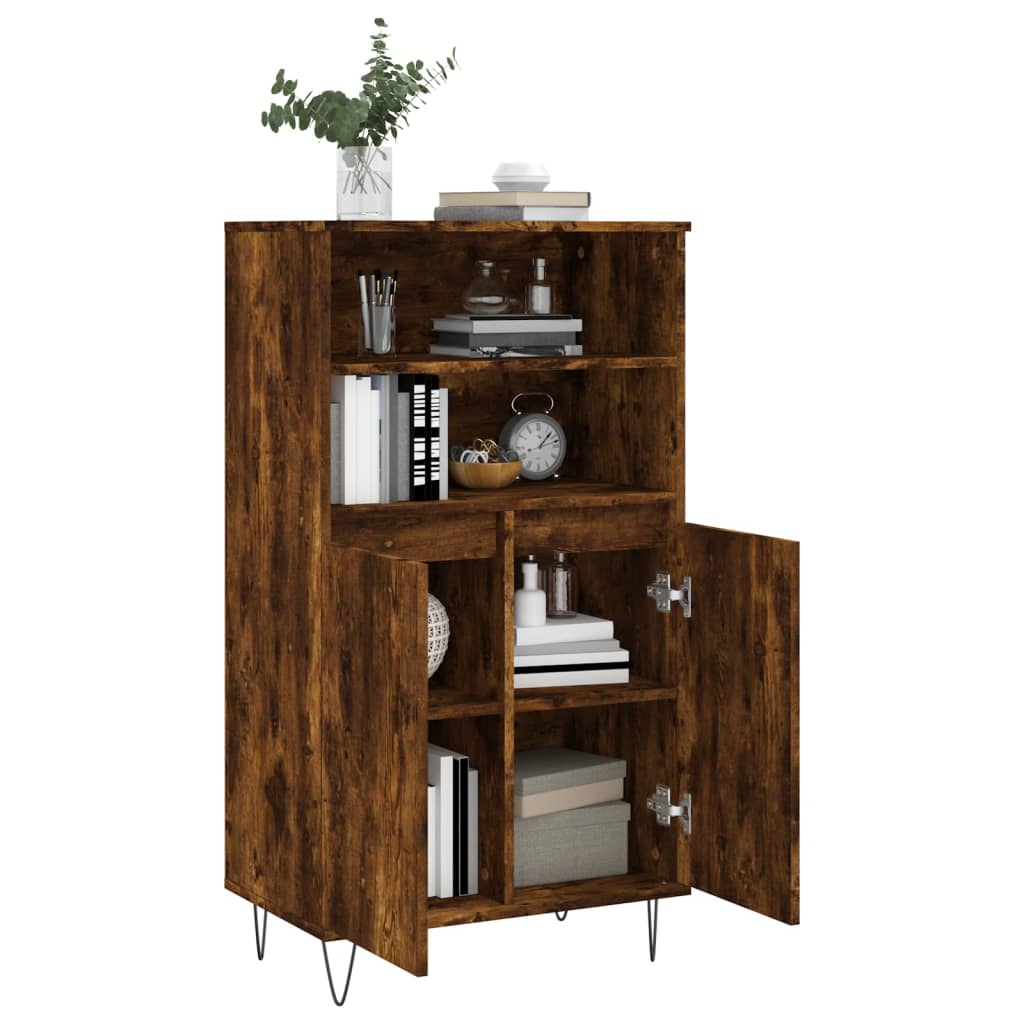 Chest of drawers, smoked oak colour, 60x36x110cm, engineered wood