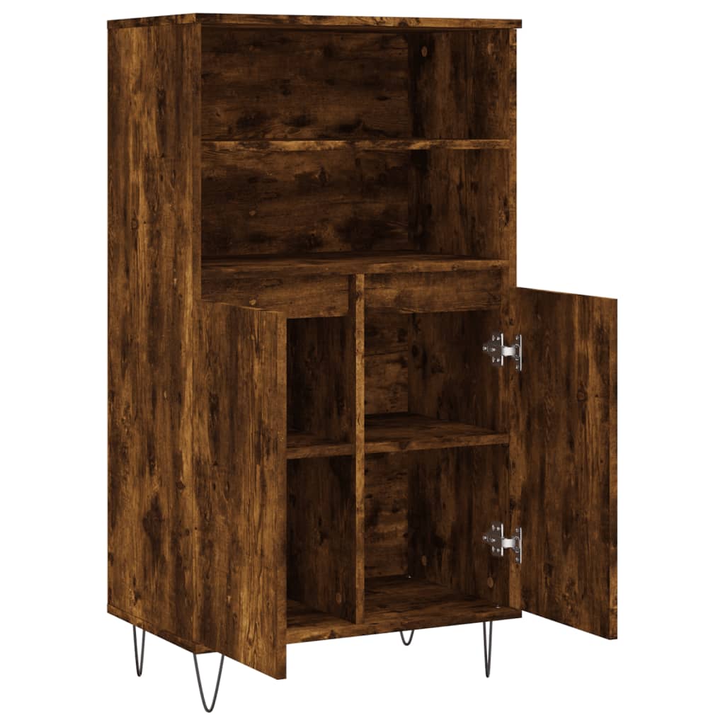 Chest of drawers, smoked oak colour, 60x36x110cm, engineered wood