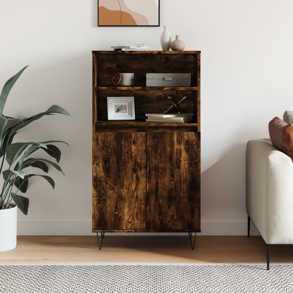 Chest of drawers, smoked oak colour, 60x36x110cm, engineered wood