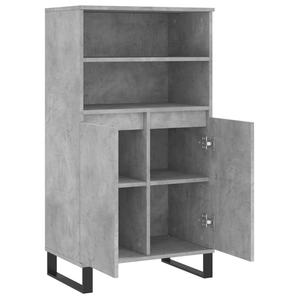 Kumode, betona pelēka krāsa, 60x36x110cm, apstrādāta koksne