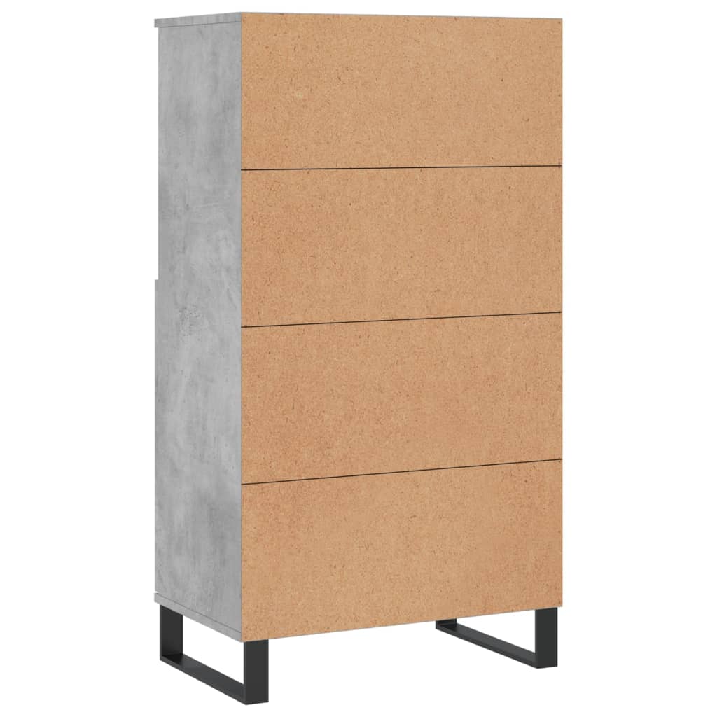 Kumode, betona pelēka krāsa, 60x36x110cm, apstrādāta koksne