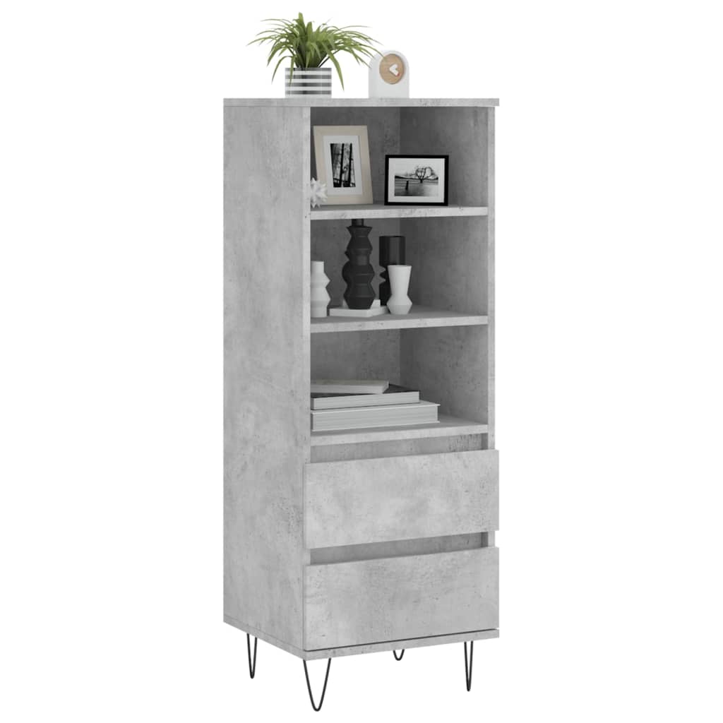Chest of drawers, concrete grey, 40x36x110cm, engineered wood