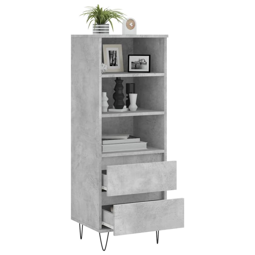 Chest of drawers, concrete grey, 40x36x110cm, engineered wood
