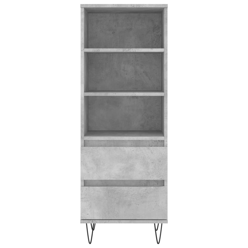 Chest of drawers, concrete grey, 40x36x110cm, engineered wood