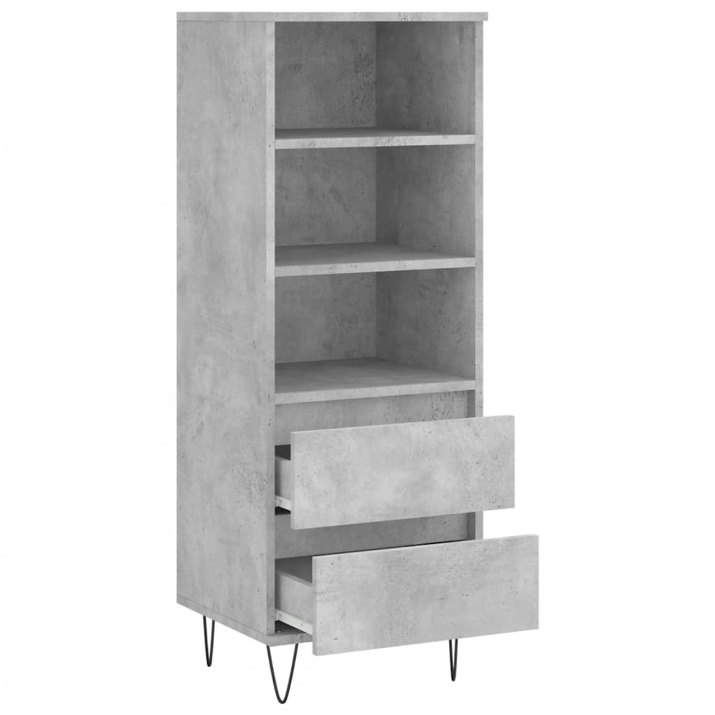Chest of drawers, concrete grey, 40x36x110cm, engineered wood