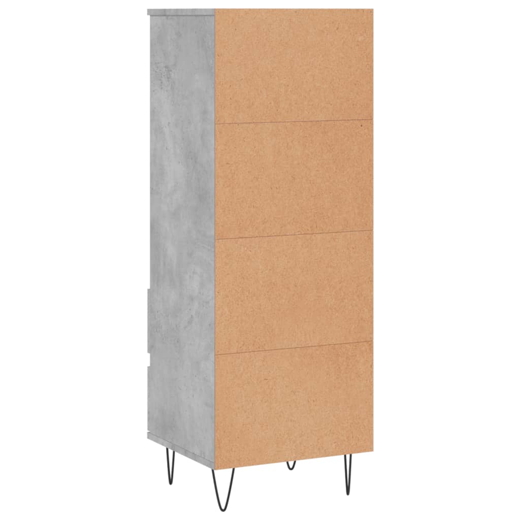 Chest of drawers, concrete grey, 40x36x110cm, engineered wood