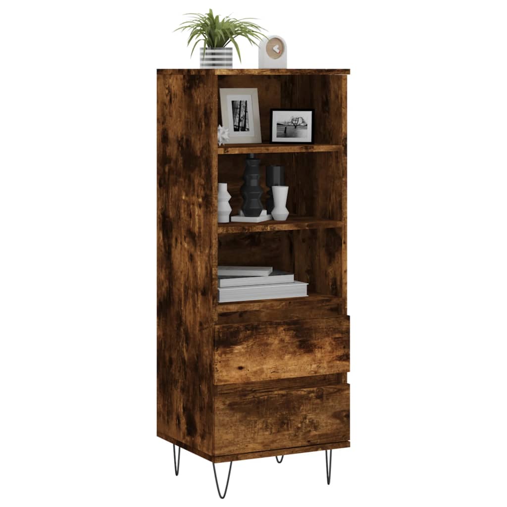 Chest of drawers, smoke oak, 40x36x110cm, engineered wood