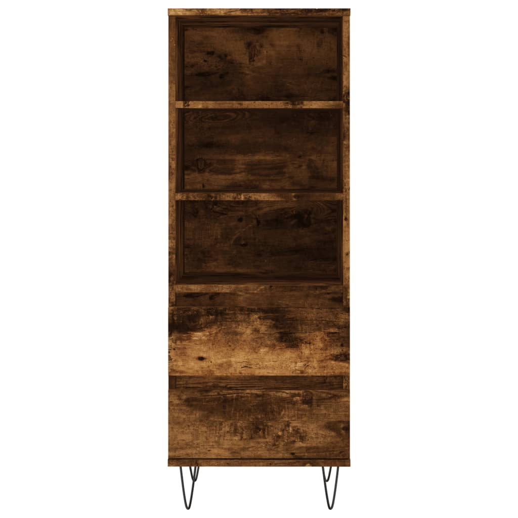 Chest of drawers, smoke oak, 40x36x110cm, engineered wood