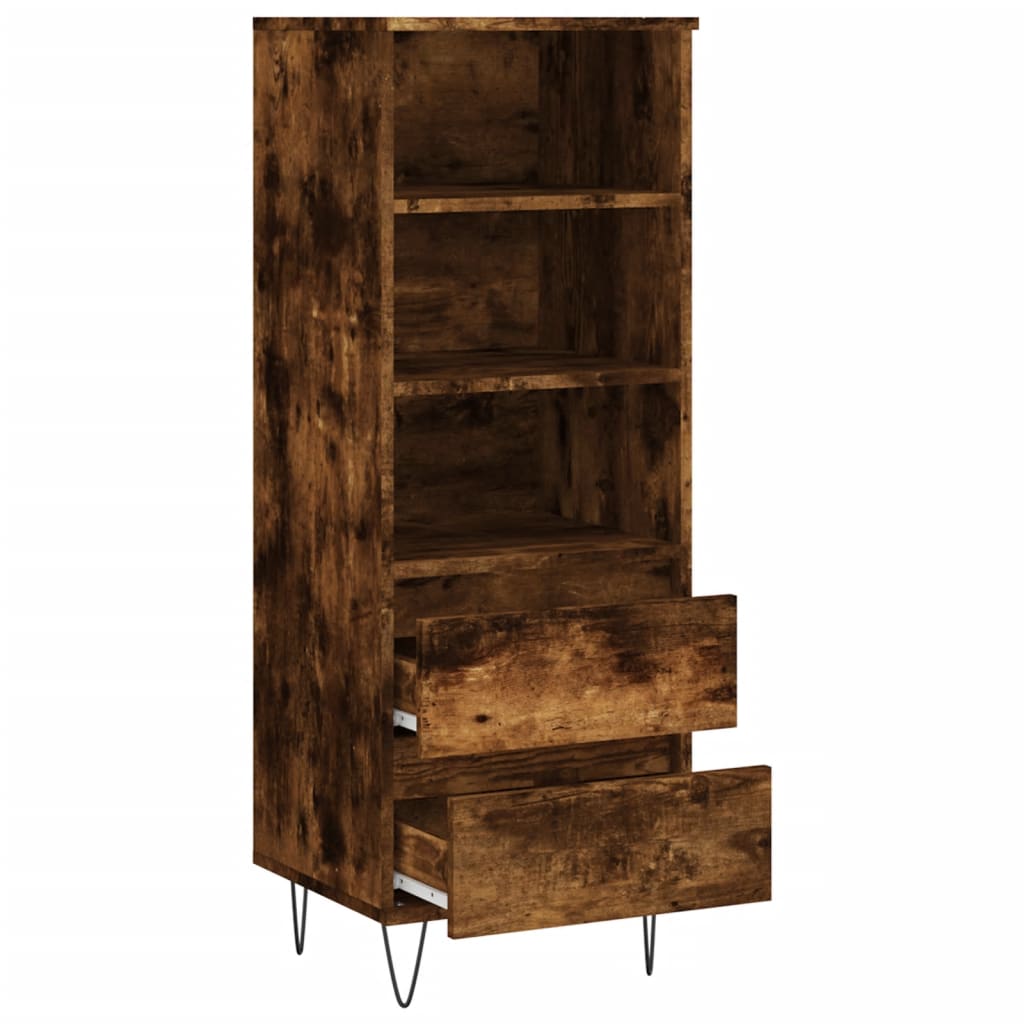 Chest of drawers, smoke oak, 40x36x110cm, engineered wood