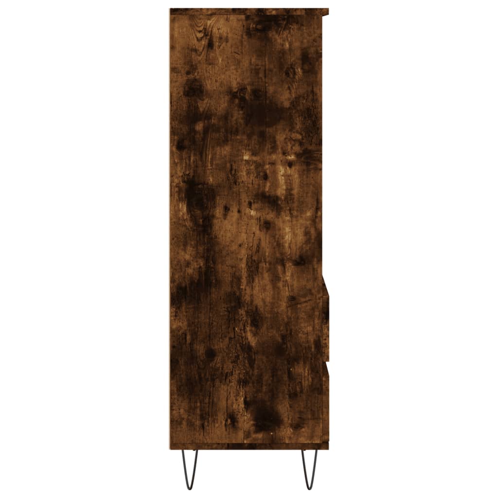 Chest of drawers, smoke oak, 40x36x110cm, engineered wood