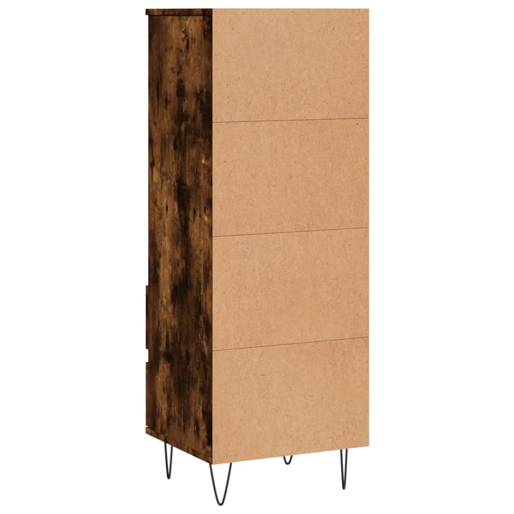 Chest of drawers, smoke oak, 40x36x110cm, engineered wood