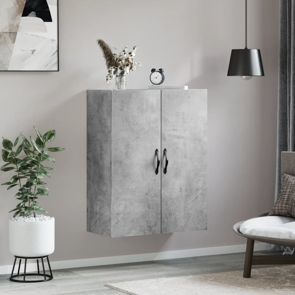 Prie sienos montuojama spintelė, betono, 69,5x34x90cm, mediena