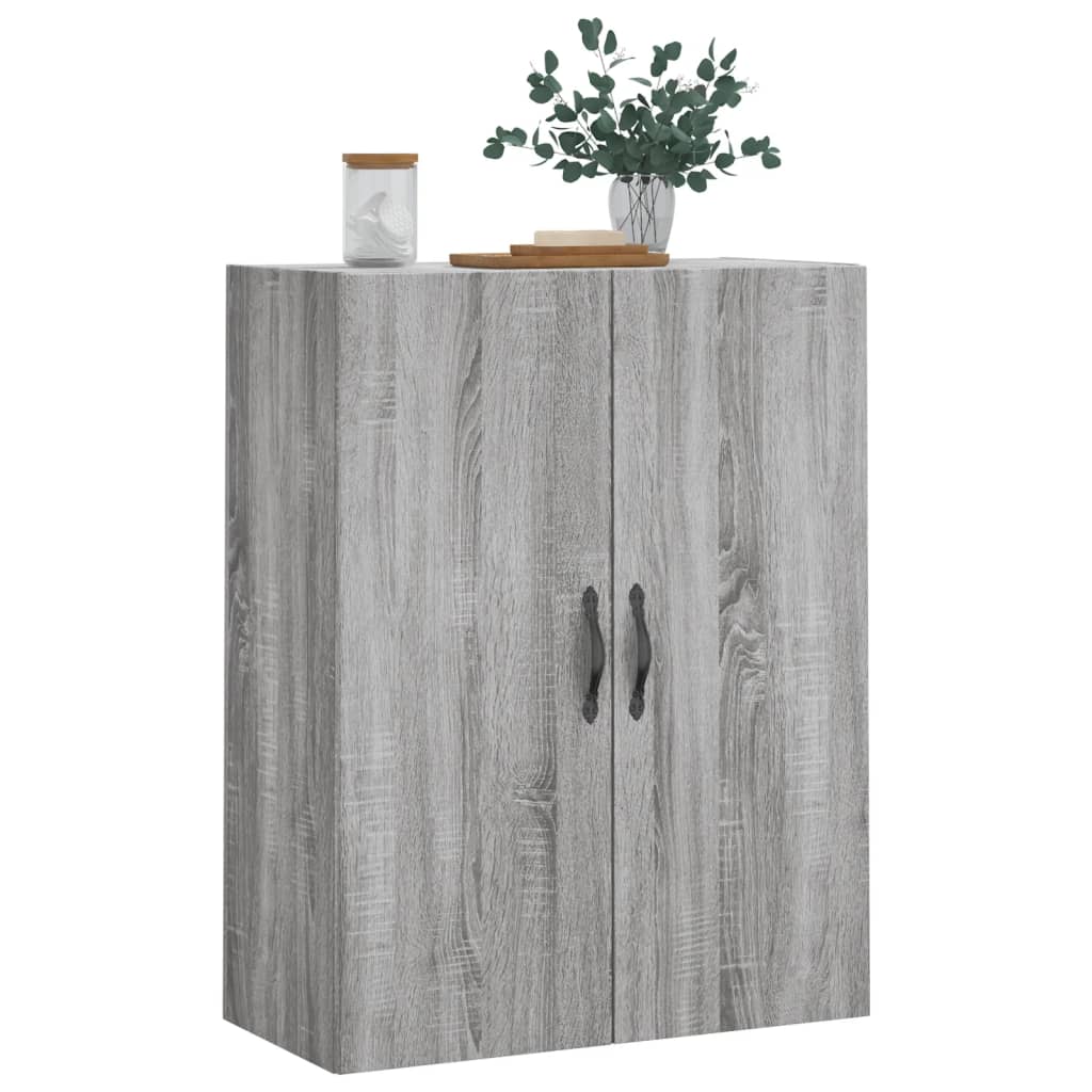 Prie sienos montuojama spintelė, pilka, 69,5x34x90cm, mediena