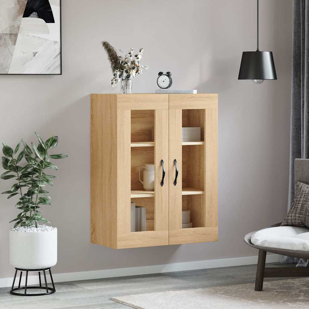 Wall-mounted cabinet, oak, 69.5x34x90cm, wood