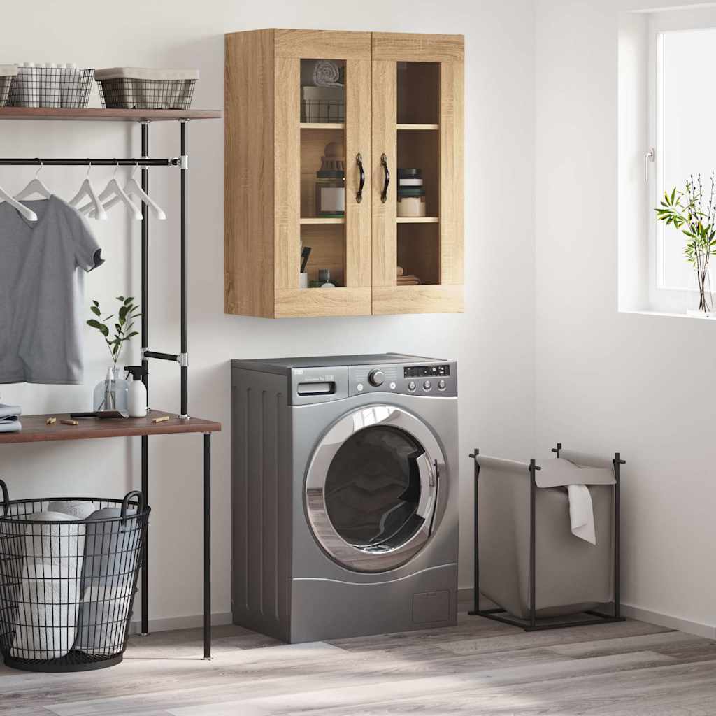 Wall-mounted cabinet, oak, 69.5x34x90cm, wood