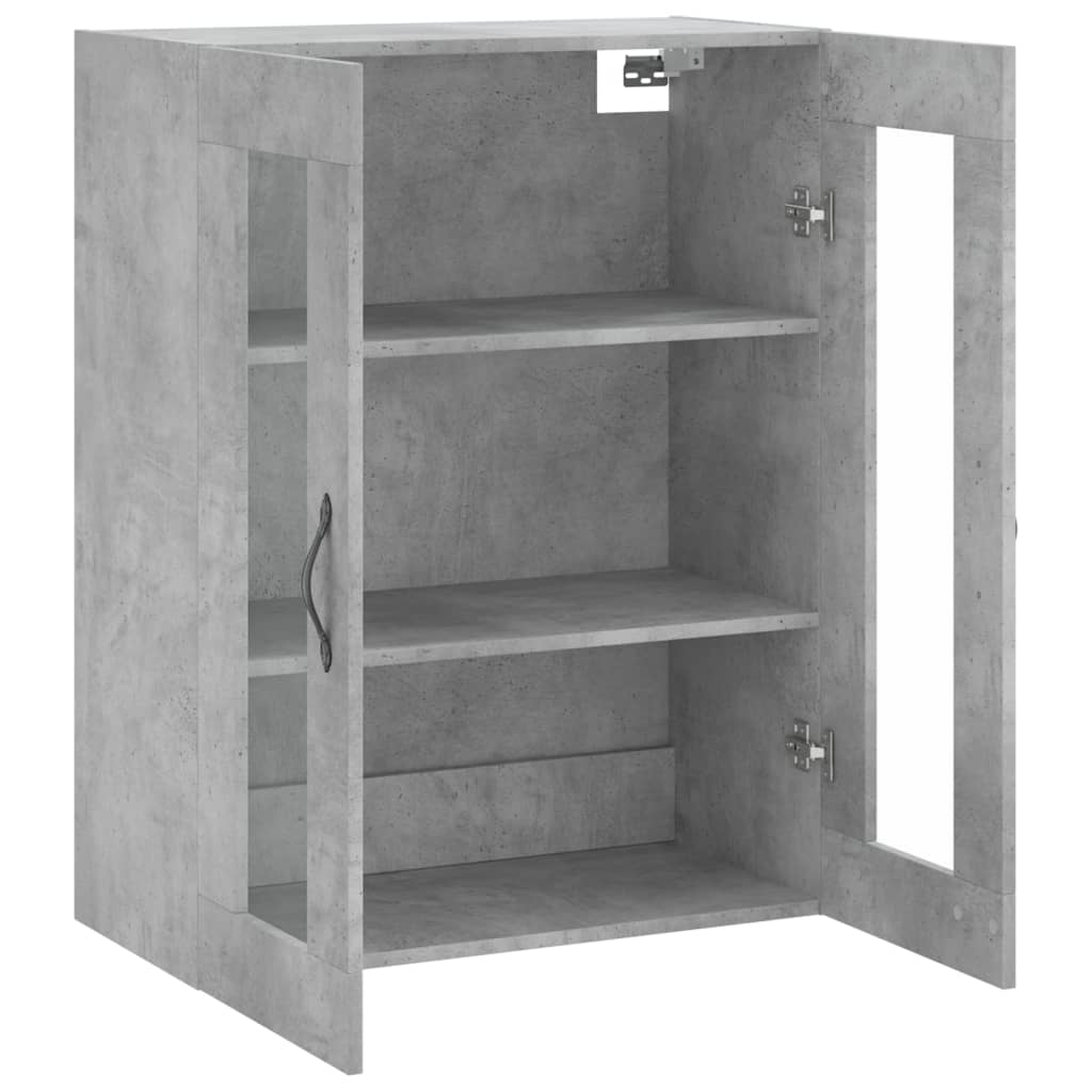 Prie sienos montuojama spintelė, betono, 69,5x34x90cm, mediena