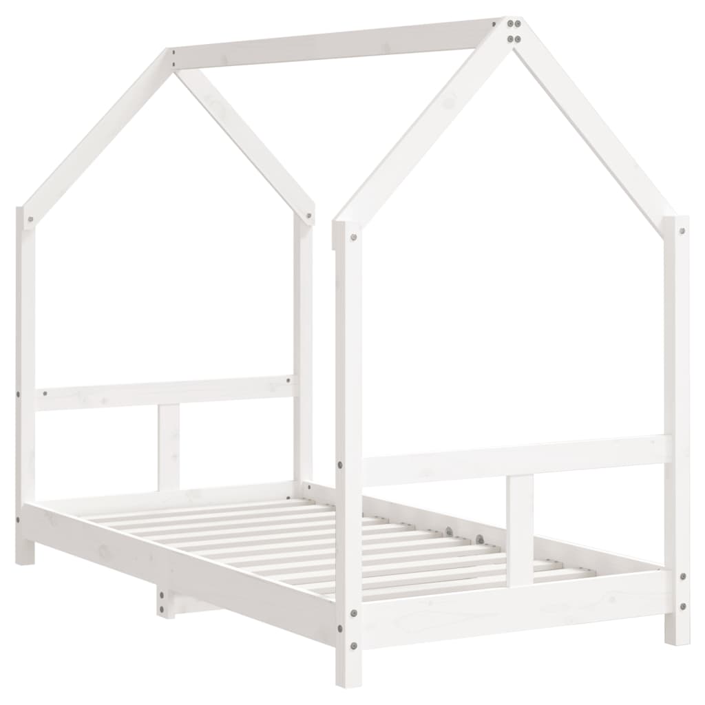 Children's bed frame, white, 80x160cm, solid pine