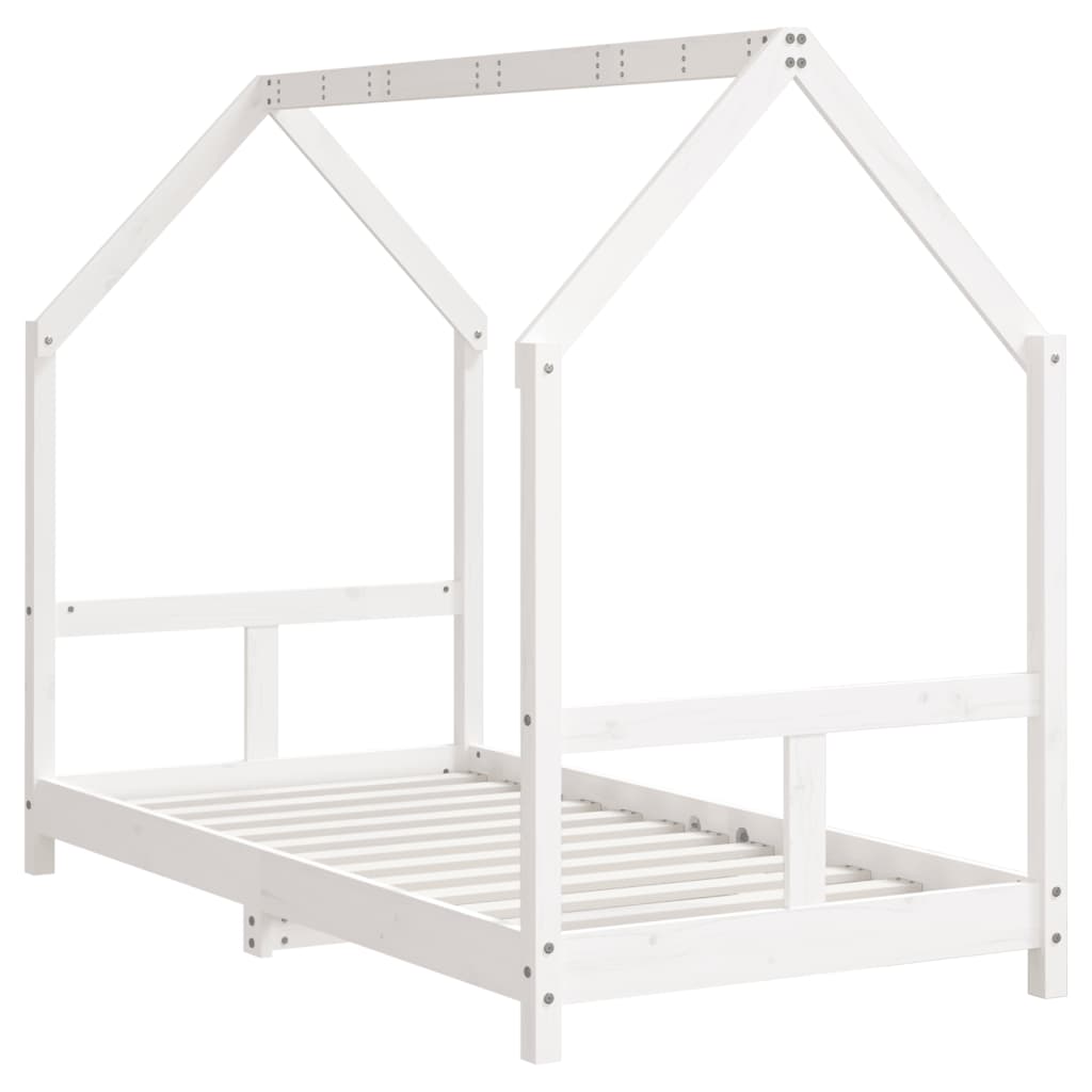 Children's bed frame, white, 80x160cm, solid pine