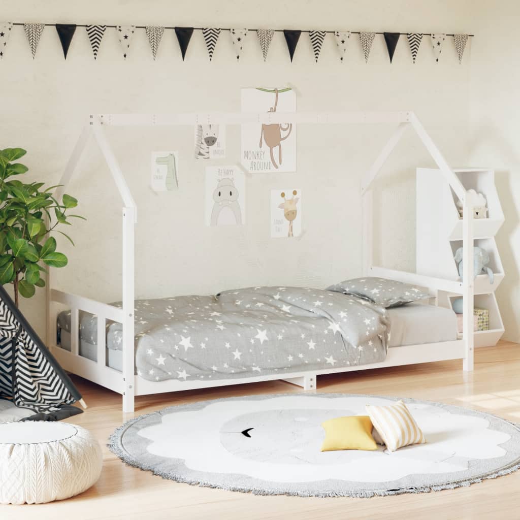 Children's bed frame, white, 90x190cm, solid pine
