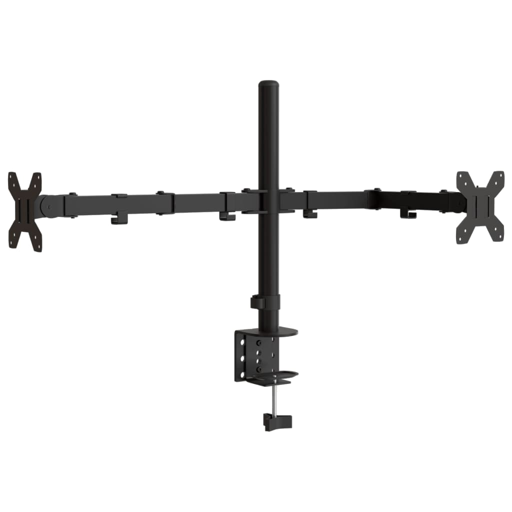 Divkāršs monitora statīvs, melns, tērauds, VESA 75/100mm