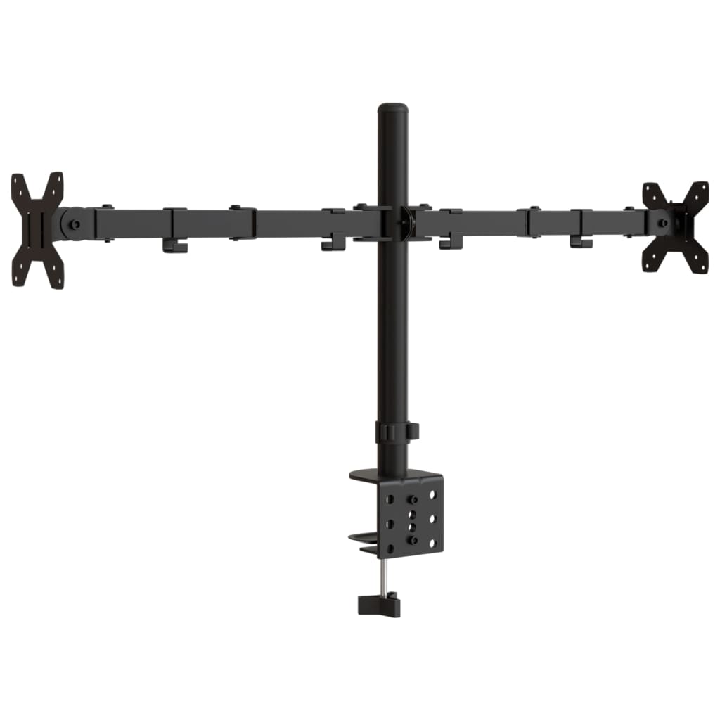 Divkāršs monitora statīvs, melns, tērauds, VESA 75/100mm