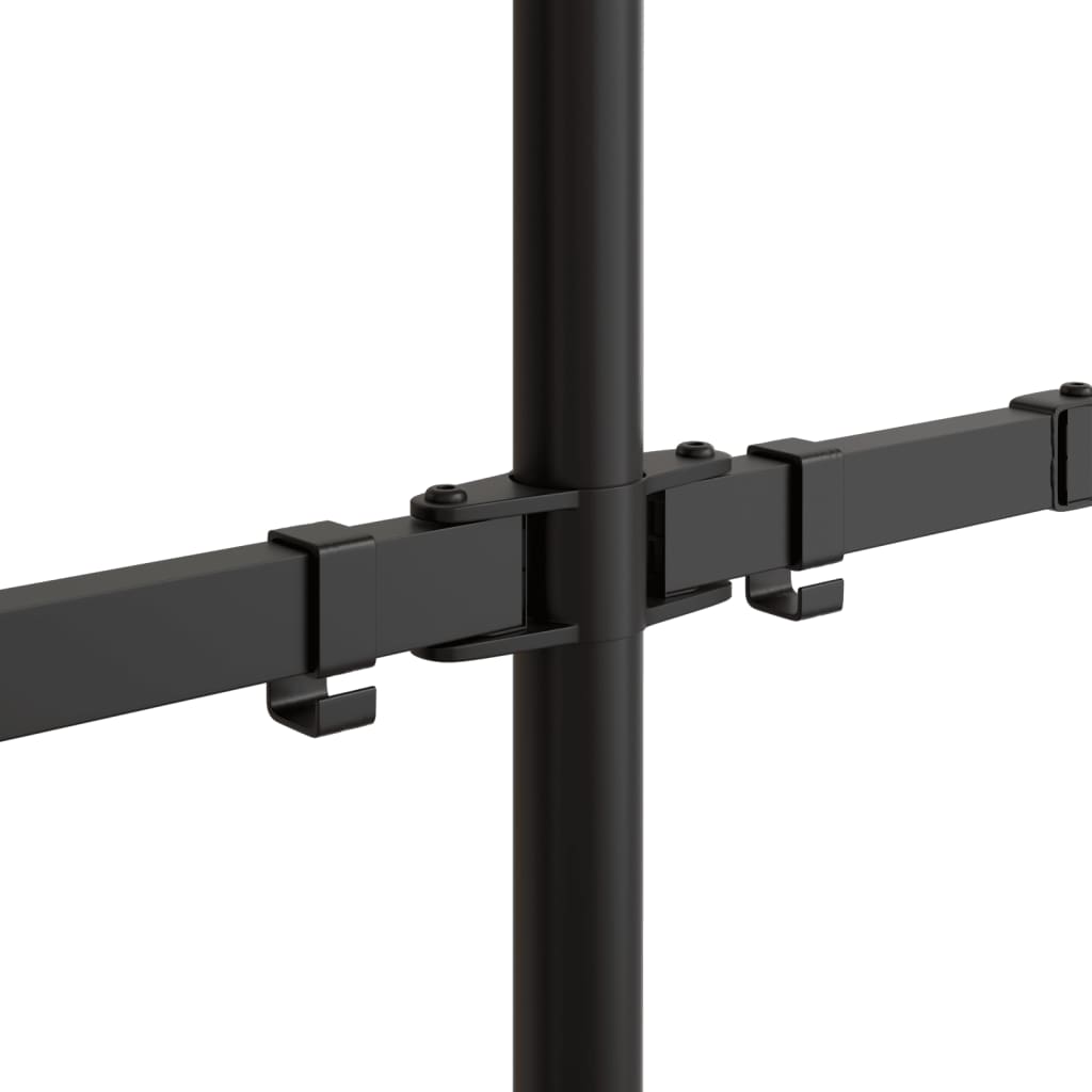 Divkāršs monitora statīvs, melns, tērauds, VESA 75/100mm