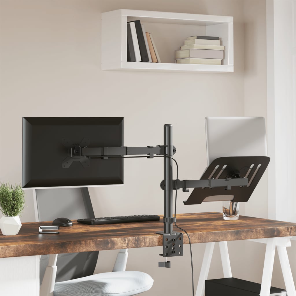 Monitor stand, black, steel, VESA 75/100mm