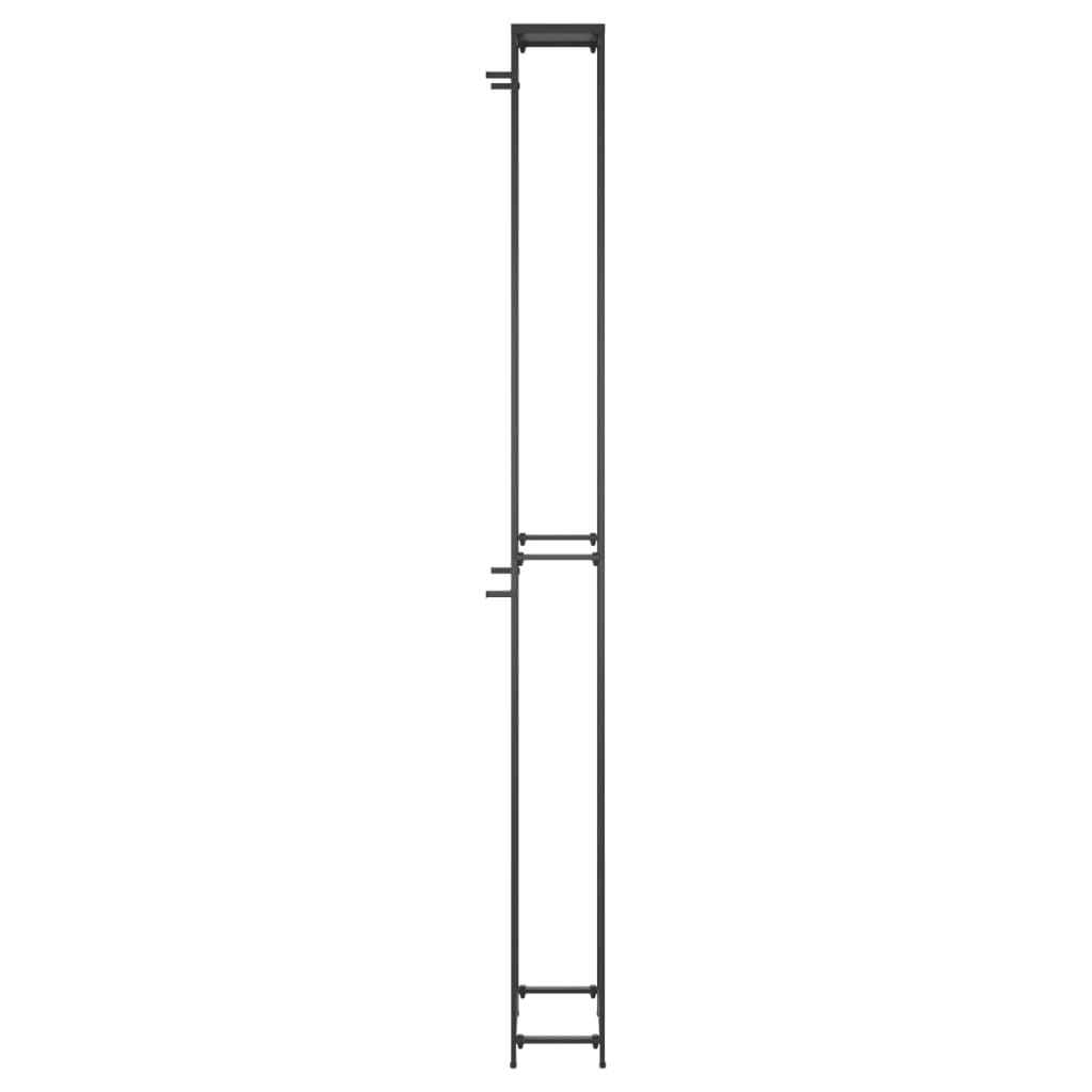 Vyno laikiklis 57 buteliams, juodas, 34x18x200cm, kalta geležis
