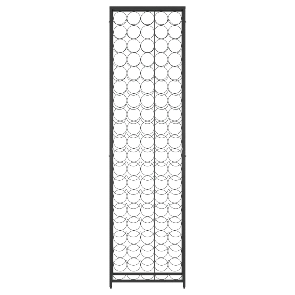 Vyno laikiklis 95 buteliams, juodas, 54x18x200cm, kalta geležis