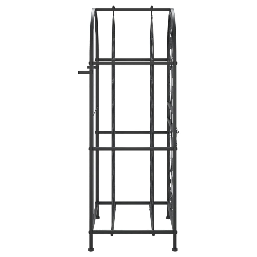 Vyno laikiklis 33 buteliams, juodas, 45x36x100cm, kalta geležis
