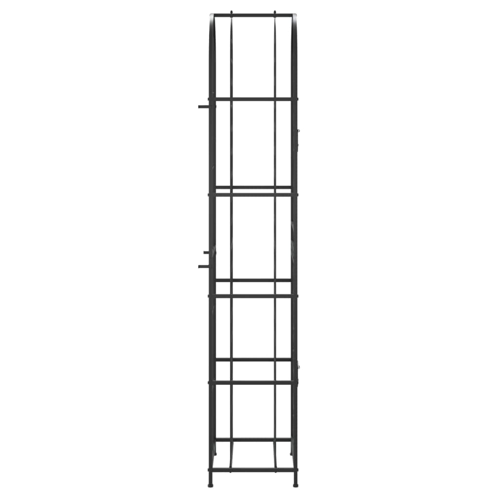 Vyno laikiklis 73 buteliams, juodas, 45x36x200cm, kalta geležis