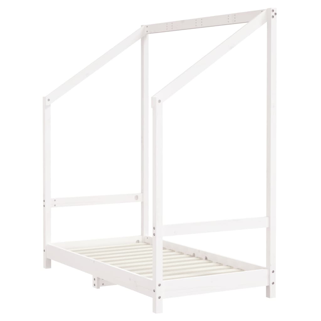 Children's bed frame, white, 2x(70x140)cm, solid pine