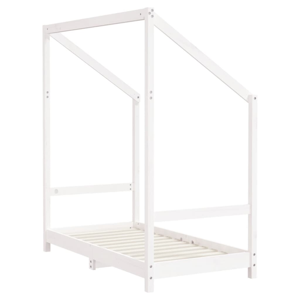 Children's bed frame, white, 2x(70x140)cm, solid pine