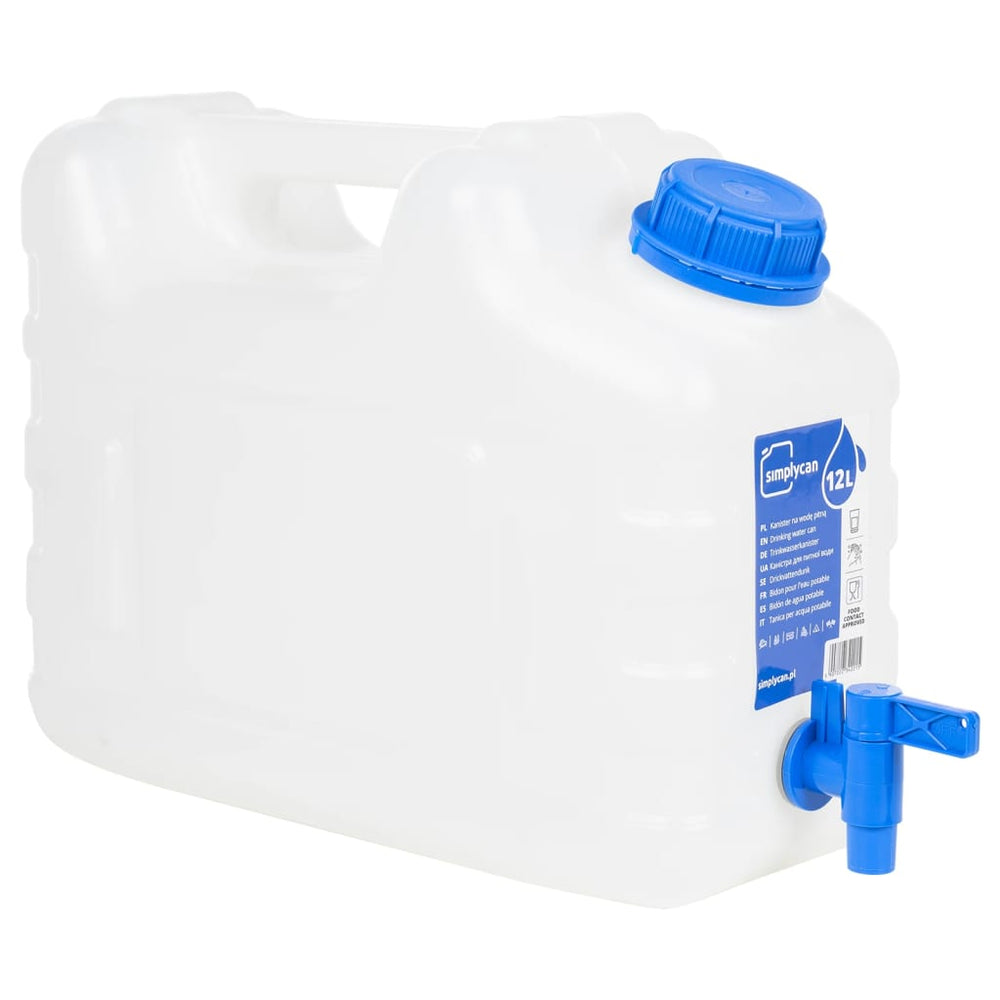 Vandens talpa su čiaupu, skaidri, 12l, plastikas