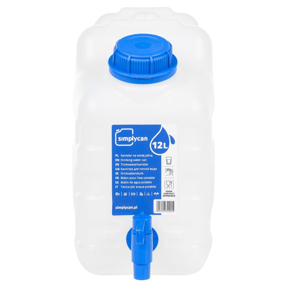 Vandens talpa su čiaupu, skaidri, 12l, plastikas