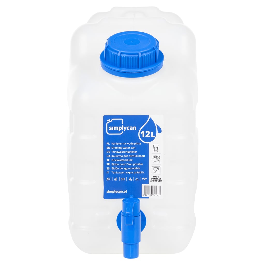 Vandens talpa su čiaupu, skaidri, 12l, plastikas