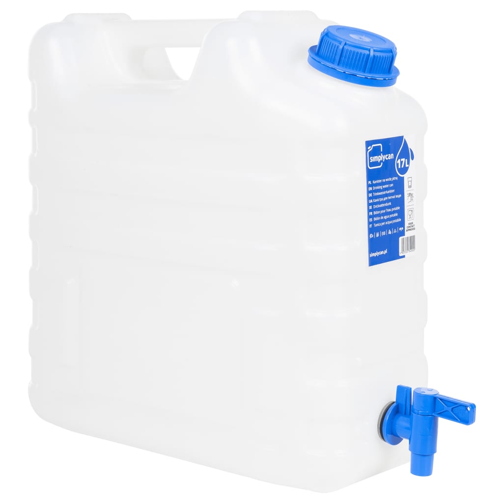 Vandens talpa su čiaupu, skaidri, 17l, plastikas