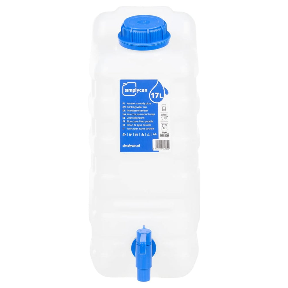 Vandens talpa su čiaupu, skaidri, 17l, plastikas