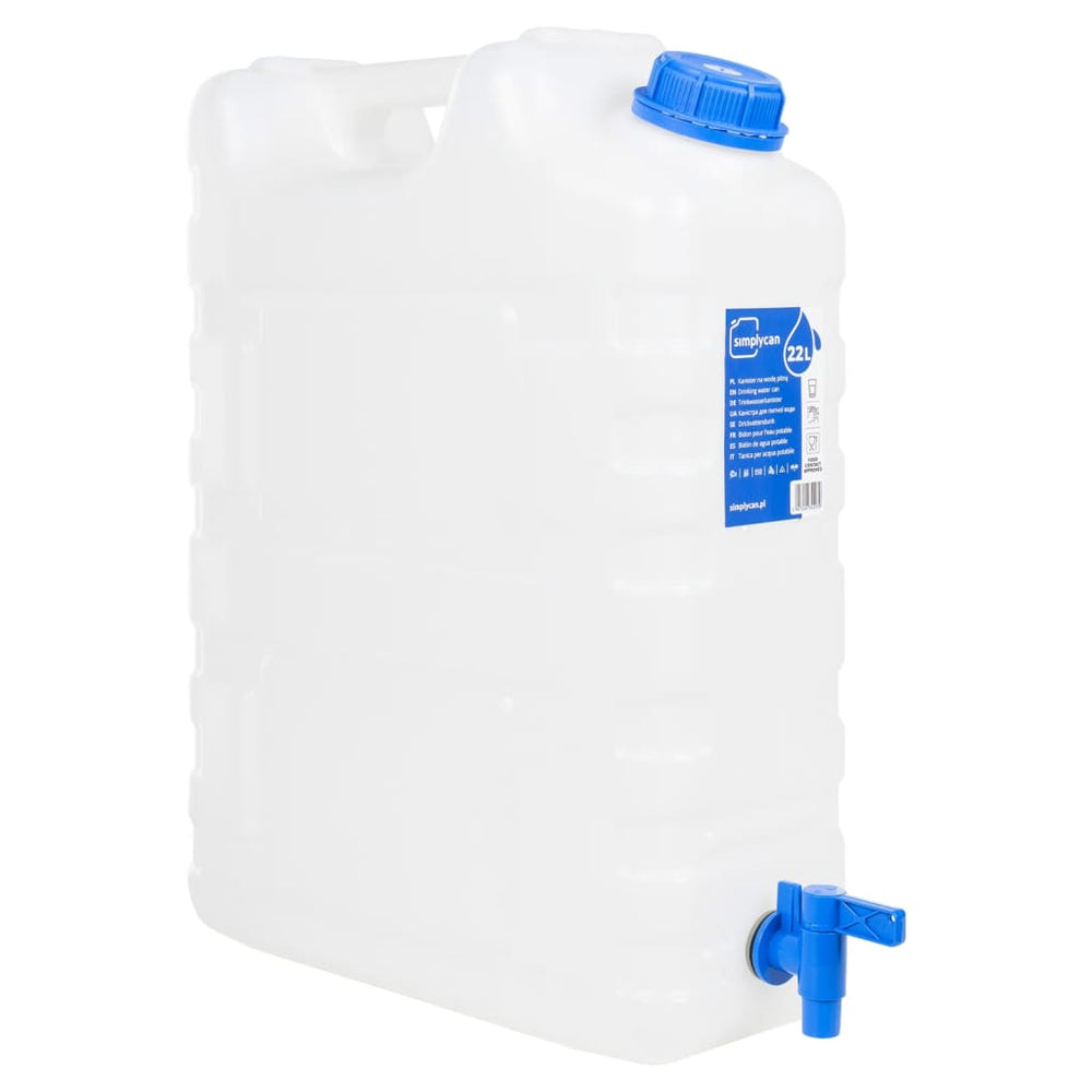 Vandens talpa su čiaupu, skaidri, 22l, plastikas