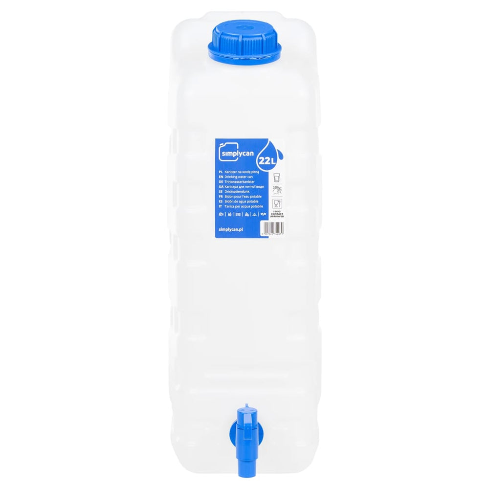 Vandens talpa su čiaupu, skaidri, 22l, plastikas
