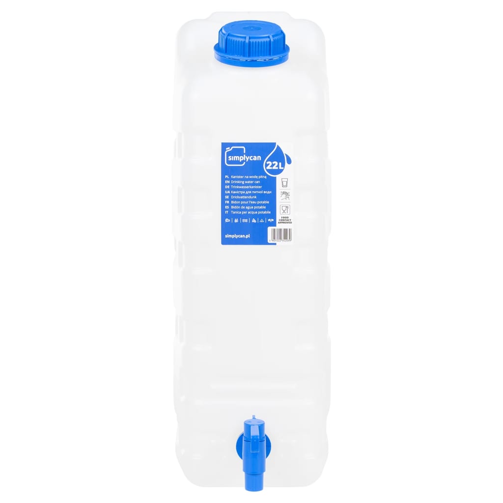 Vandens talpa su čiaupu, skaidri, 22l, plastikas