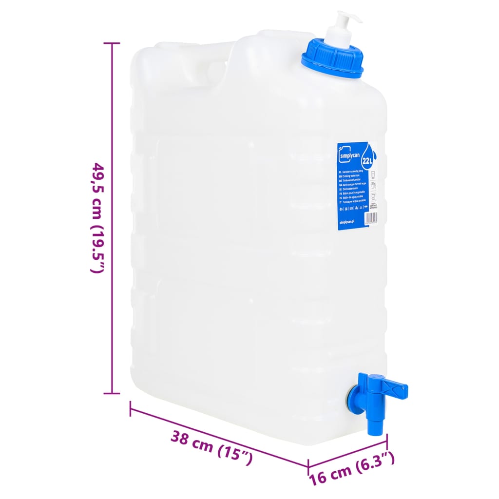 Vandens talpa su čiaupu ir muilo dozatoriumi, 22l, plastikas