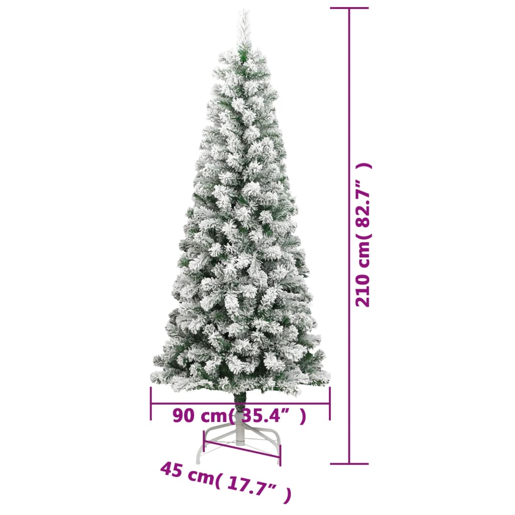 Dirbtinė eglutė FROST AURORA, su šarnyrinėmis šakomis, 210cm., dengta sniegu