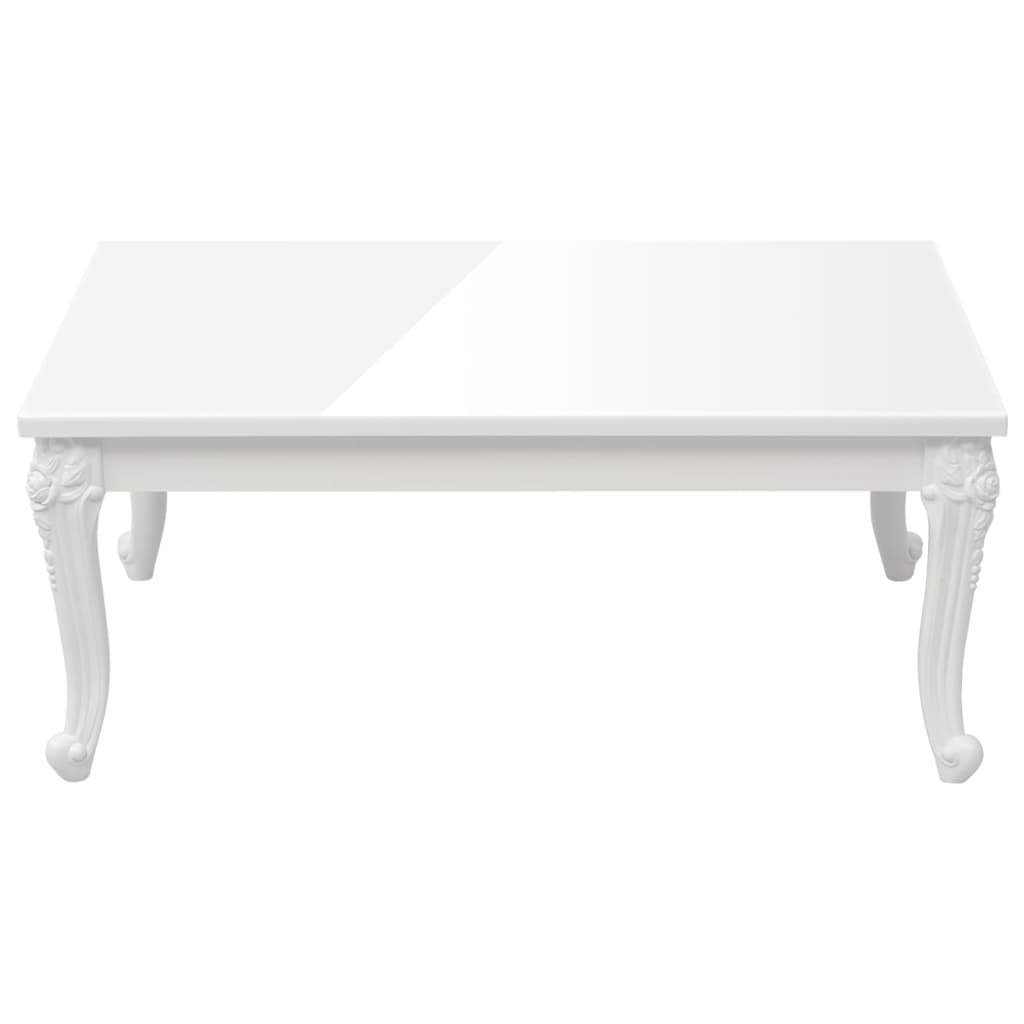 Coffee table, white, 100x50x42cm, engineered wood, high-gloss