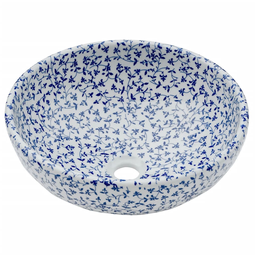 Virsmas izlietne, balta/zila, 41x14cm, keramika