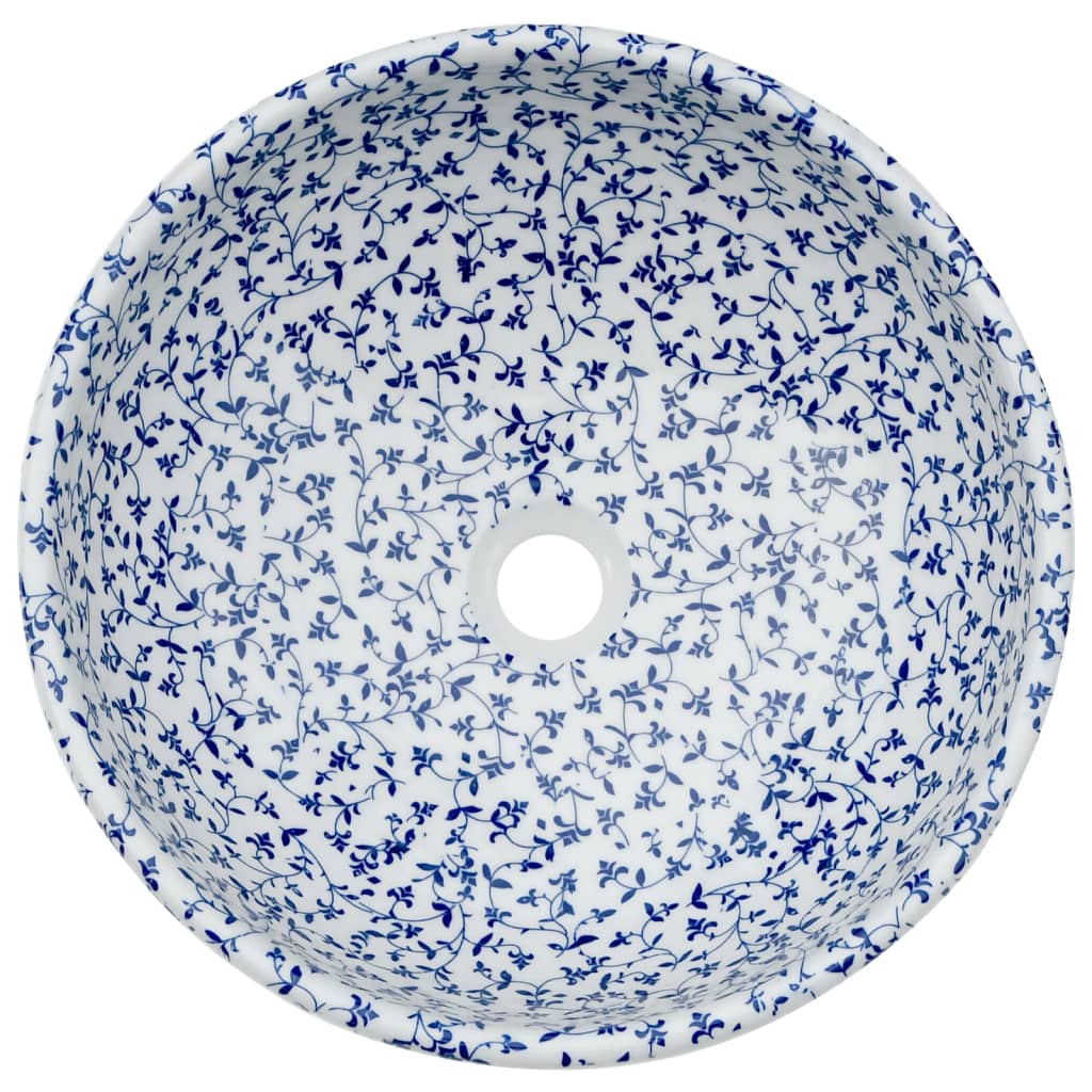 Virsmas izlietne, balta/zila, 41x14cm, keramika