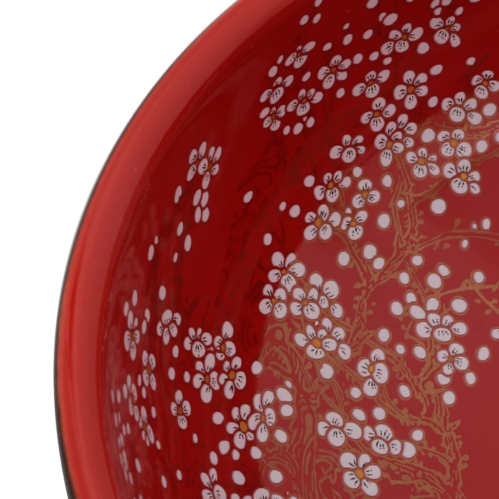 Countertop basin, black/red, 41x14cm, ceramic