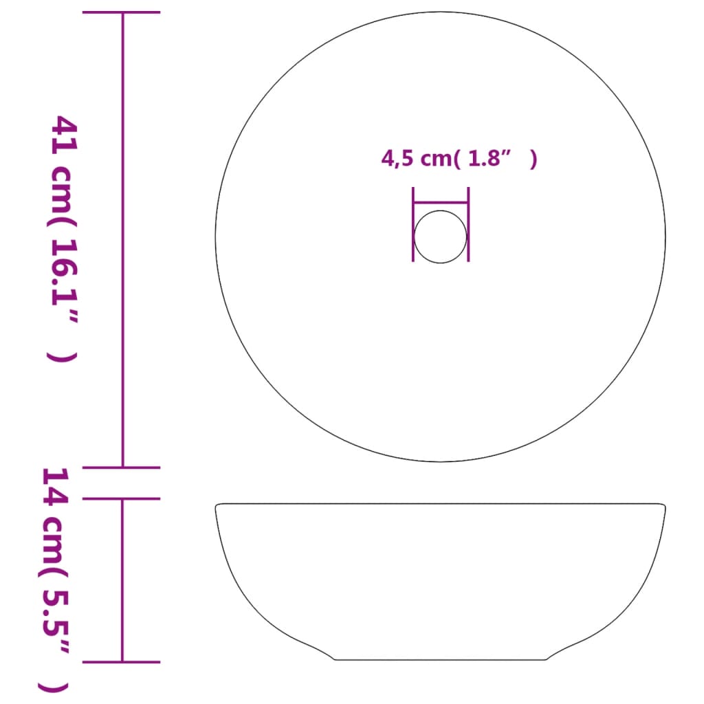 Countertop basin, black/red, 41x14cm, ceramic