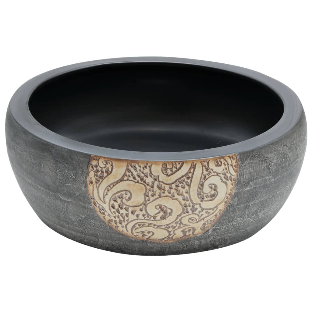 Countertop sink, black/brown, 41x14cm, ceramic